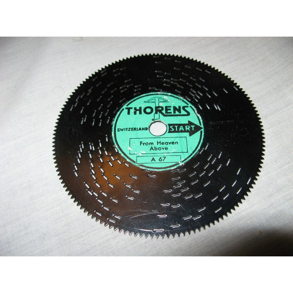 Thorens Switzerland Music Box 4.5" Metal Disc From Heaven Above A67